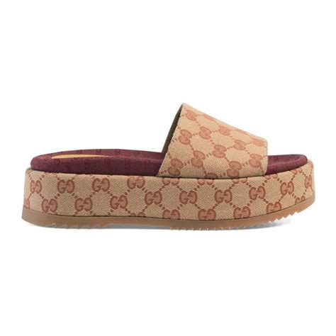 women's red gucci slide sandal|gucci women's platform slide sandal.